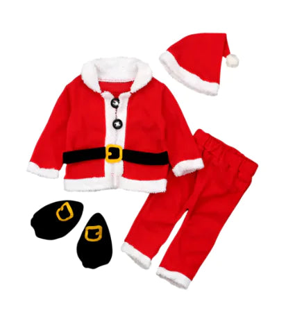 Mini Santa Claus four-piece children's clothing